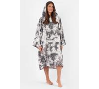 Extra Long Tie-Dye Print Fleece Hoodie Blanket OHS Charcoal One Size