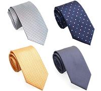 Extra Long Ties for Big/Tall Men, 63" X-Long & 70" XX-Long Ties, 4-Pack with Gift Box, Hand Made by ZENXUS