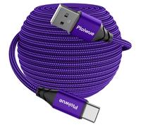 Extra Long USB C Cable 10m USB 2.0 A to Type C Fast Charger Charging Cord for Samsung Galaxy LG Moto Sonyxepria XiaomiRedmi Smartphones Tablets Laptop Security Camera PS5 Controller and more(Purple)