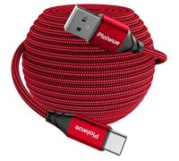 Extra Long USB C Cable 10m USB 2.0 A to Type C Fast Charger Charging Cord for Samsung Galaxy LG Moto Sonyxepria XiaomiRedmi Smartphones Tablets Laptop Security Camera PS5 Controller and more(red)