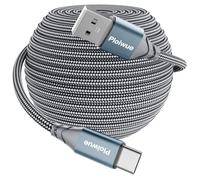 Extra Long USB C Cable 10m USB 2.0 A to Type C Fast Charger Charging Cord for Samsung Galaxy LG Moto Sonyxepria XiaomiRedmi Smartphones Tablets Laptop Security Camera PS5 Controller and more(grey