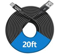 Extra Long USB C Cable 6m, USB to Type C Charger Cable Fast Charging Lead | for Samsung Galaxy S26/S25/S24/S23/S22/S21/S10,for iPhone air 17/16/15 Pro Max, PS5 Controller,Xbox, LG V50 V40 G8 G7(Black)