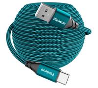 Extra Long USB C Cable 8M, PS5 Controller Charging Cable Braided USB Type C Charger Compatible with Samsung Galaxy S20/S10/S9, Huawei, PS5, Xbox, Switch Pro Controller (Green)
