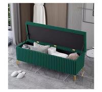 Extra Long Velvet Ottoman Storage Bench with Hidden CompartmentStylish Green Upholstered End of Bed Storage Seat with Durable Legs Perfect for Home Decor & Organizing (60cm)