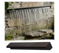 Extra Long Waterfall Spillway 82" 76" 50" 48" 36" 24" 20" Outdoor Pool Fountain Outlet Decor with Connector for Patio/Garden Recessed Pond Waterfall Kit (Black 74")