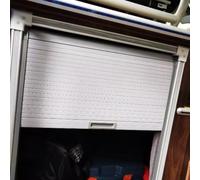 Extra Long White Rolling Closet Door Curtain Temporary Drum Door for Appliances Kitchen & Dressing Room 56x56cm (22x22in) - Versatile Space Divider.