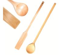 Extra Long Wooden Spoon and Spatula Paddle - 24 Inch Large Beech Wood Stirring Paddle and Oval Spoon - Cooking, Mixing, Home Brewing in Stock Pots - Big Kitchen Utensils- Cajun Crawfish Boil or Crafts