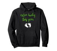Extra Lucky New Baby Arrival Humor With Cute Footprints Pullover Hoodie