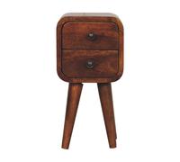 Extra Mini Curved Chestnut Bedside Table