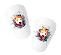 Extra Mini Shin Guards Soccer, 3.9x2.4in Miniature Shin Pads Small Soccer Shin Guards 3D Football Pattern Sport Equipment for Men Women Boys Girls and Kids(white)