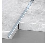 Extra Narrow Flat Floor Transition Trim Strip 51in, 2 Pack T Molding Gap for Door Threshold/Vinyl Flooring/Tile, Metal Aluminum Seam Joining Strip(Grey,W 1/4 in/6mm)