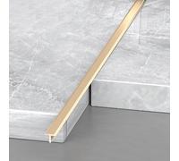 Extra Narrow Flat Floor Transition Trim Strip 51in, 2 Pack T Molding Gap for Door Threshold/Vinyl Flooring/Tile, Metal Aluminum Seam Joining Strip(Gold,W 3/5 in/15mm)