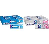 Extra Peppermint 10 Piece 30 Pack and Extra Bubblemint 10 Piece 30 Pack, Freshens Breath, With Xylitol, Helps with Oral Hygiene for Healthy Teeth and Gums (60 Packs)
