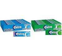 Extra Peppermint 10 Piece - 30 Pack and Extra Spearmint 10 Piece 30 Pack, Freshens Breath, With Xylitol, Helps with Oral Hygiene for Healthy Teeth and Gums (60 Packs)