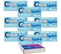 Extra Plus Hydro Peppermint Sugar Free Chewing Gum 7 pieces Pack 15.6g With Gift Box - Mint Flavored Gums - wgy (20 x Packs)