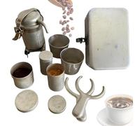 Extra Rare Vintage Camping Coffee Kit, Vintage Nostalgia Espresso & Pour Over Set, Portable Travel Outdoor Coffees Serving Sets, Nostalgia Gift for Coffee Lovers Collector (1pcs)