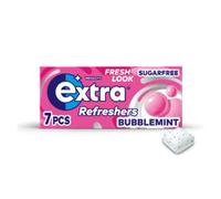 Extra Refreshers Bubblemint Sugar Free Chewing Gum Handy Box 7pcs x Case of 16