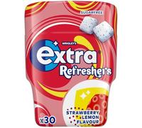 Extra Refreshers Strawberry Lemon Sugarfree Chewing Gum, 30 Pieces, Suitable for Vegetarians with Long-lasting intense flavour