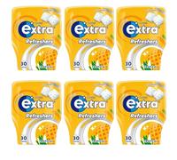 Extra Refreshers, Tropical Flavor Sugar free Chewing Gum Bottle, 6 x 30 Pack (Tropical), 30 count (Pack of 1)
