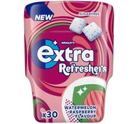 Extra Refreshers Watermelon Raspberry Flavour Sugarfree Chewing Gum Bottle, 1 pack of 30 Pieces