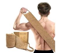 Extra Rough Exfoliating Back Scrubber,Natural Body Exfoliator for Workers Athletes and Men.Hygienic Loofah for Long Durable Daily Deep Cleansing