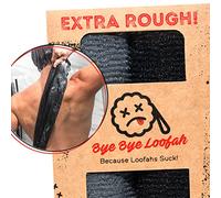 Extra Rough Exfoliating Washcloth - Extreme Body & Back Scrubber for Shower, Extra Long, Hygienic Exfoliator Wash Cloth, Men Or Women, 2 Count Pack, 1 Black & 1 Grey Color, Bye Bye Loofah