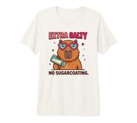 Extra Salty Capybara No Sugarcoating Funny Attitude Design Premium T-Shirt
