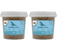Extra Select Budgie Seed Mix - Indoor Bird Food for Small Birds Only in Handy Bird Seed Storage Tub - 1 Litre (Pack of 2)