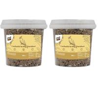 Extra Select Cockatiel & Big Parakeet Food: Complete High-Protein Bird Seed Mix for Indoor Birds - 1 Litre Bucket (Pack of 2)