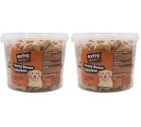 Extra Select Gravy Bones Chicken Flavoured Dog Treat Biscuits in a 1ltr Bucket (approx 110 biscuits) (Pack of 2)