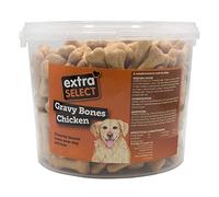 Extra Select Gravy Bones Chicken Flavoured Dog Treat Biscuits in a 3ltr Bucket (approx 290 biscuits)