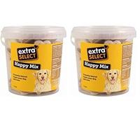 Extra Select Happy Mix Dog Treat Biscuits in a 1ltr Bucket (approx 30 biscuits) (Pack of 2)