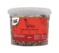 Extra Select Lean & Fit Parrot Food Bucket - Low-Fat, Nut-Free, Sunflower-Free Complete Parrot Seed Mix - 3 Litre