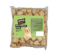 Extra Select Marrowbone Rolls - Crunchy Dog Biscuits & Snacks with Meaty Center - Marrow Bone Puppy Treats & Bedtime Biscuits for Dogs - 500