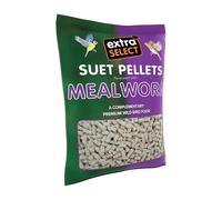 EXTRA SELECT Mealworm High Energy Suet Pellets Wild Bird Food - Protein, Fat Rich Year-Round Feeding - 3 kg Refill