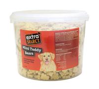 Extra Select Mini Teddy Bear Shaped Natural Dog Treat Biscuits in a 3l