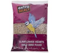 Extra Select Sunflower Hearts Bird Food - Husk-Free, Oil Rich, High En
