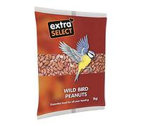 Extra Select Whole Peanuts for Wild Birds, 1kg | Whole shelled peanuts for garden birds, supplied in a 1kg bag.