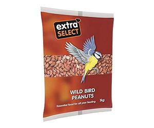 Extra Select Whole Peanuts for Wild Birds: High Quality, Aflatoxin Tested, Wild Bird Food Peanuts & Squirrel Food - 1kg Bag
