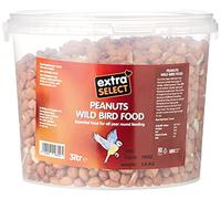 Extra Select Wild Bird Peanuts: High Grade, Protein Rich, Year Round Wild Bird Food Peanuts - Ideal for Winter Feed - 3 Litre Tub