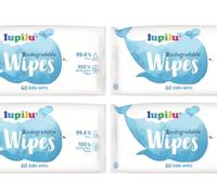 Extra Sensitive Baby Wipes - 99.4% Water - 100% Biodegradable - Suitable From Birth - Lupilu 4 Packs 60 Wipes per Pack