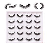 Extra Short Natural Lashes 8mm Length 3D Faux Mink Lashes Natual Look 10 Pairs Pack 100% Handmade Reusable Fake Lashes