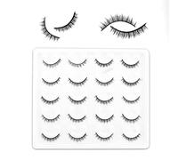 Extra Short Natural Lashes 8mm Length 3D Faux Mink Lashes Natual Look 10 Pairs Pack 100% Handmade Reusable Fake Lashes
