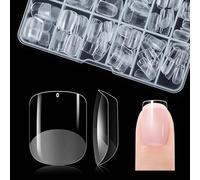 Extra Short Square Nail Tips for Salon: Gelike EC Soft False Gel Nails Tip Strong and Long Last - 120pcs 10 Sizes for DIY Practice Art Design at Home