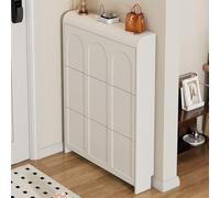 Extra Slim White Shoe Cabinet for Entryway - N Storage Solution with 3 Flip Drawers - Ideal for Hallway Foyer and Small Spaces W:17CM/6.7IN L:60CM/24IN