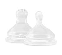 Extra-slow flow physiological teats - Set of 2 Transparent one size