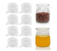Extra Small Silicone Stretch Lids 2 Inch Reusable Silicone Jar Cover lids to Fit 2 Inch to 2.4 Inch Small Yogurt Jars,Milk Bottles,Cans 8 Pack