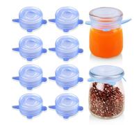 Extra Small Silicone Stretch Lids 2 Inch Reusable Silicone Jar Cover lids to Fit 2 Inch to 2.4 Inch Blue 8 pcs