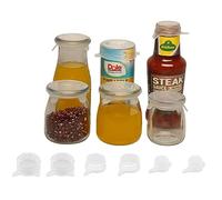 Extra Small Silicone Stretch Lids Reusable Silicone Jar Cover 3 Different Sizes Fit to 1.2 Inch to 2.4 Inch Small Jars,Food Cans,Bottles 6 Pack