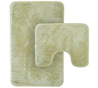 Extra Soft 2-Piece Non-Slip Bath Mat Set In Sage Green